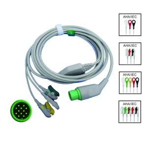 Compatible for Medtronic 12 Pin Patient Monitor, 3/5 Leads ECG Cable, Use for ECG Data Monitor, ECG Measurement Sensor Module-Compatible for Medtronic 12 Pin Patient Monitor 3 5 Leads ECG Cable Use for ECG Data-MPOWC
