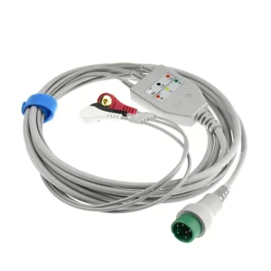 One-piece ECG Cable AHA cable 3leads 5leads clip snap for creative K10 patient vital signal monitor-EC 136 One piece ECG Cable AHA cable 3leads 5leads clip snap for creative K10 patient-MPOWC