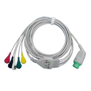One-piece ECG Patient Cable IEC With 3,5leads Snap clip For Contorn,fukuda dynascope7100 ECG Electrocardiograph Monitor-EC 211 One piece ECG Patient Cable IEC With 3 5leads Snap clip For Contorn fukuda-MPOWC