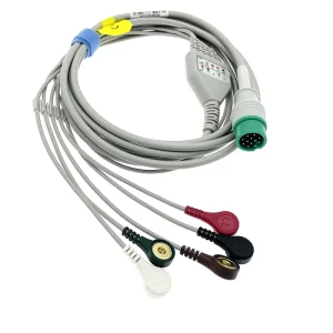 Compatible Biolight A2 A3 A6 A8 Q3 Q4 Q5 Q6 monitor 12pin 5 leads ecg cable-Compatible Biolight A2 A3 A6 A8 Q3 Q4 Q5 Q6 monitor 12pin 5 leads ecg cable-MPOWC