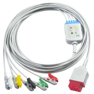 Compatible Bionet 12Pin Compatible Direct-Connect ECG Cable 5Lead IEC Grabber for BM5 3pcs Per Pack-Compatible Bionet 12Pin Compatible Direct Connect ECG Cable 5Lead IEC Grabber for BM5 3pcs Per Pack-MPOWC