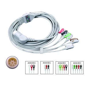 Compatible Ph*i*l*ips Defibrilator Patient Monitor, 3/5 Lead Wire with Clip/Snap, ECG EKG Cable, ECG Data Monitoring Workstation-Compatible Ph i l ips Defibrilator Patient Monitor 3 5 Lead Wire with Clip Snap ECG-MPOWC