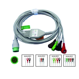 Compatible for biolight M-series Patient Monitor, 3/5 Leads ECG Cable, Use for ECG Data Monitor, ECG Measurement Sensor Module-Compatible for biolight M series Patient Monitor 3 5 Leads ECG Cable Use for ECG Data-MPOWC