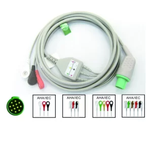 Compatible for shiller argus LCM plus Patient Monitor, 3/5 Leads ECG Cable, Use for ECG Data Monitor, ECG Measurement Sensor-Compatible for shiller argus LCM plus Patient Monitor 3 5 Leads ECG Cable Use for ECG-MPOWC