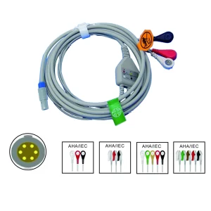 Compatible with CHINA CREATIVE Patient Monitor, 3/5 Lead Wire with Clip/Snap, ECG EKG Cable, ECG Data Monitoring Workstation-Compatible with CHINA CREATIVE Patient Monitor 3 5 Lead Wire with Clip Snap ECG EKG Cable-MPOWC
