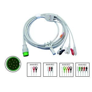 Compatible with COMEN C-series Patient Monitor, 3/5 Lead Wire with Clip/Snap, ECG EKG Cable, ECG Data Monitoring Workstation-Compatible with COMEN C series Patient Monitor 3 5 Lead Wire with Clip Snap ECG EKG-MPOWC
