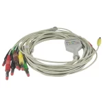 Reusable ECG EKG Cable One Piece 10 Lead Wires 14 Pin Plug Banana 4.0 End IEC Standard for Welch Allyn EKG Machine-Reusable ECG EKG Cable One Piece 10 Lead Wires 14 Pin Plug Banana 4 0 End-MPOWC