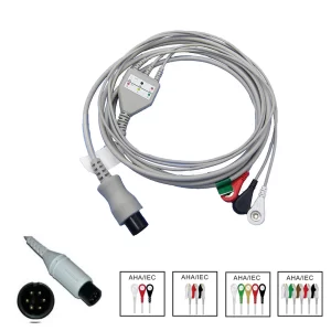 Use for Human ECG Data Monitoring, ECG Measurement Pulse Heart Rate Sensor, 3/5 Leads ECG Cable, Compatible with Physio Lifepak-Use for Human ECG Data Monitoring ECG Measurement Pulse Heart Rate Sensor 3 5 Leads ECG-MPOWC