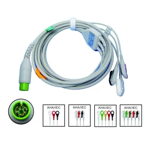 ompatible for China M&B Patient Monitor, 3/5 Leads ECG Cable, Use for ECG Data Monitor, ECG Measurement Sensor Module Kit-ompatible for China M B Patient Monitor 3 5 Leads ECG Cable Use for ECG Data-MPOWC
